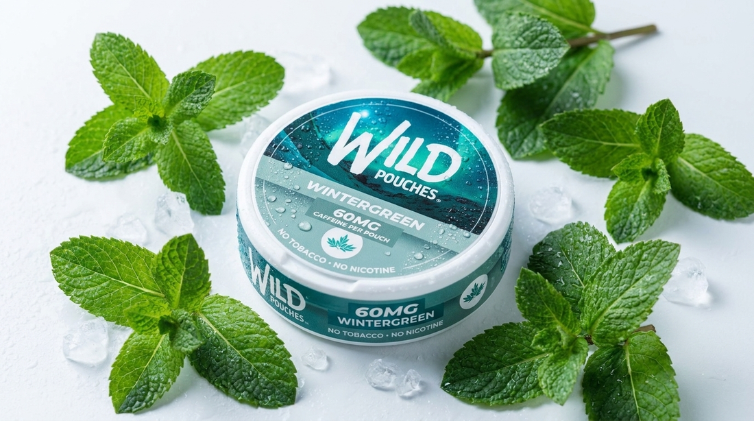 Wintergreen Wild Pouches caffeine pouch tin with fresh mint