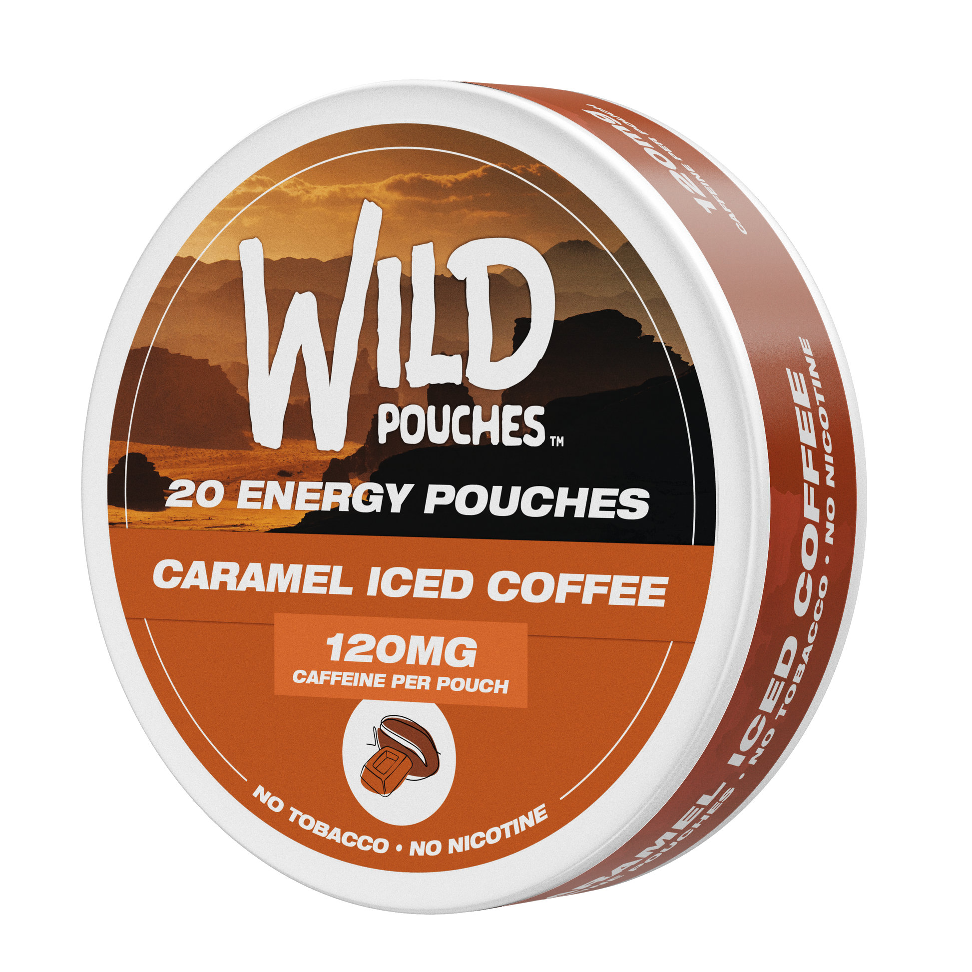 Wild Pouches Caramel Iced Coffee Non-Nicotine Caffeine Energy Pouch