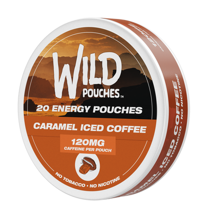 Wild Pouches Caramel Iced Coffee Non-Nicotine Caffeine Energy Pouch