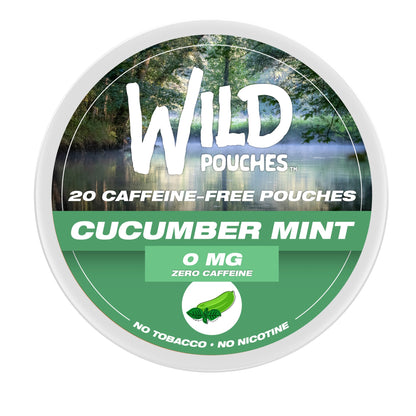 Cucumber Mint caffeine-free pouches top-down view